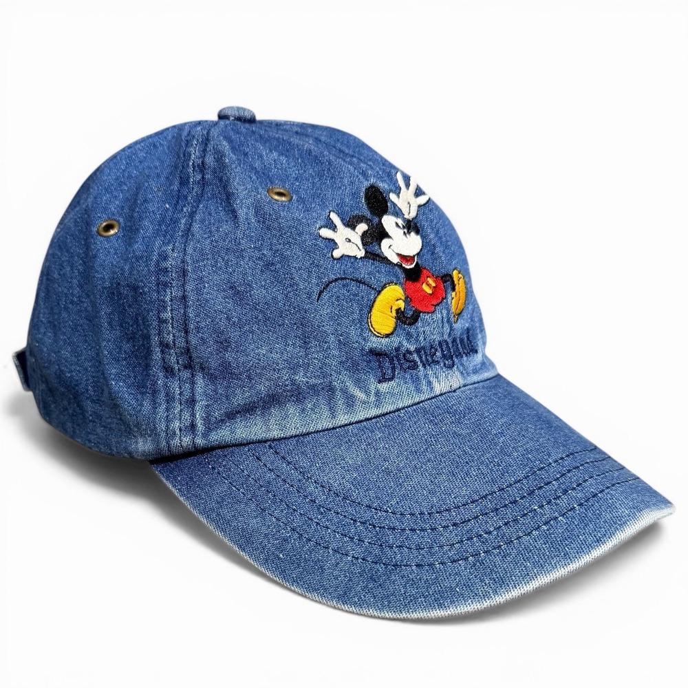 Disneyland Mickey Mouse Denim Hat Goofy's Strapback Dad Cap Vintage Style